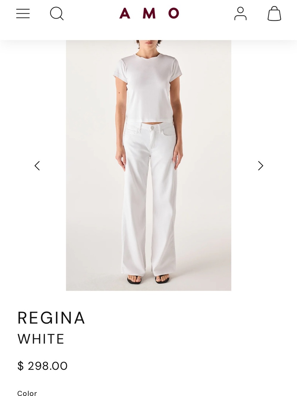 AMO Regina Wide-Leg Pants in White
